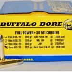 Buffalo Bore Ammunition 30 Carbine 125 Grain Hard Cast Lead Gas Check Flat Nose Box of 20