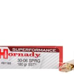 Hornady Superformance SST Ammunition 30-06 Springfield 180 Grain SST Polymer Tip Box of 20
