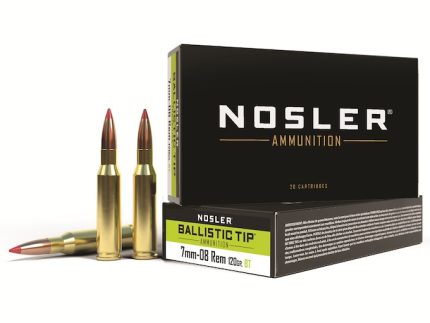 Nosler BT Ammunition 7mm-08 Remington 120 Grain Ballistic Tip Box of 20