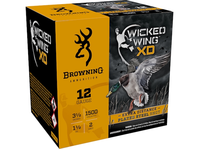 603011.jpg Browning Wicked Wing XD Waterfowl Ammunition 12 Gauge Non-Toxic Steel Shot - Image 1