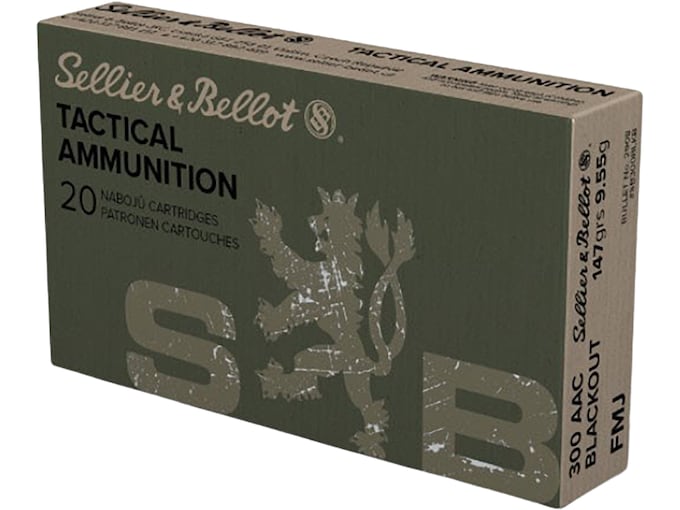 610169.jpg Sellier & Bellot Ammunition 300 AAC Blackout 147 Grain Full Metal Jacket - Image 1