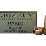Grizzly Ammunition 357 Sig 90 Grain Jacketed Hollow Point Box of 20