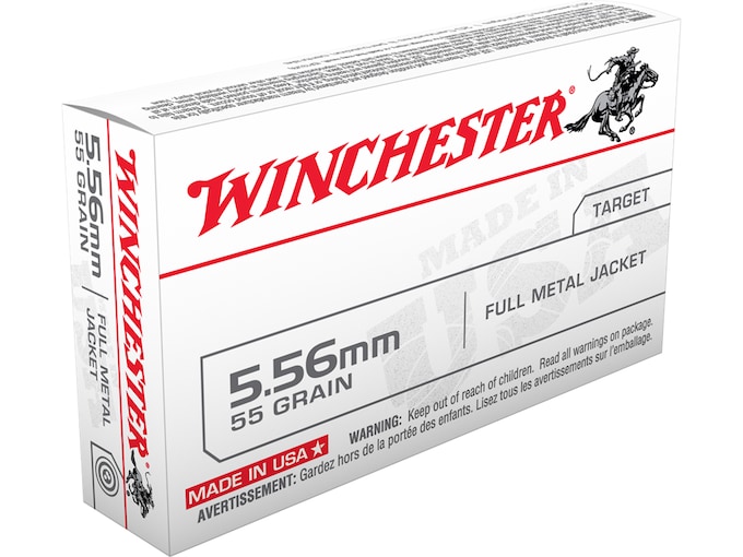 Winchester USA 5.56x45mm NATO 55 Grain M193 Winchester USA Ammunition 5.56x45mm NATO 55 Grain M193 Full Metal Jacket - Image 1