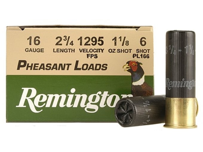 630628.jpg Remington Pheasant Ammunition 16 Gauge 2-3/4" 1-1/8 oz #6 Shot - Image 1