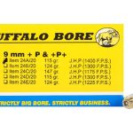 Buffalo Bore Ammunition 9mm Luger +P+ 115 Grain Jacketed Hollow Point Box of 20