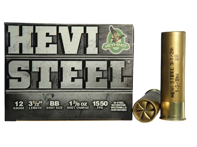 651132.jpg Hevi-Shot Hevi-Steel Waterfowl Ammunition 12 Gauge 3-1/2" 1-3/8 oz BB Non-Toxic Shot - Image 1