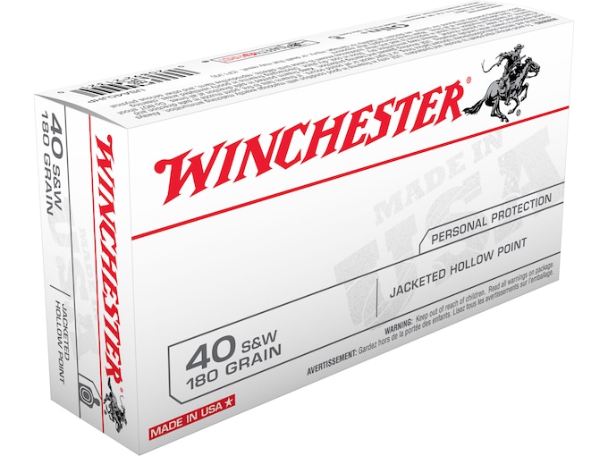 667130.jpg Winchester USA Ammunition 40 S&W 180 Grain Jacketed Hollow Point Box of 50 - Image 1