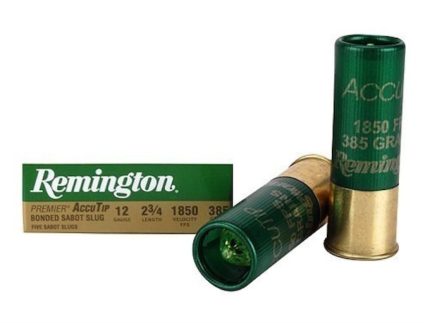 Remington Premier Ammunition 12 Gauge 2-3/4" 385 Grain AccuTip Bonded Sabot Slug with Power Port Tip Box of 5