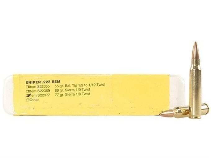 670936.jpg Buffalo Bore Sniper Ammunition 223 Remington 77 Grain Hollow Point Boat Tail Box of 20 - Image 1