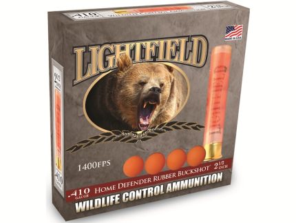 Lightfield Wildlife Control Less Lethal Ammunition 410 Bore 2-1/2" Rubber Buckshot 4 Pellets Box of 5