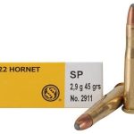 Sellier & Bellot Ammunition 22 Hornet 45 Grain Soft Point Box of 20
