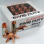 G2 Research Civic Duty Ammunition 40 S&W 122 Grain Expanding Solid Copper Lead-Free Box of 20