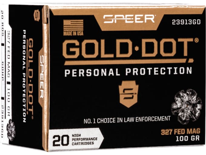 715005.jpg Speer Gold Dot Ammunition 327 Federal Magnum 100 Grain Jacketed Hollow Point - Image 1