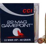 CCI GamePoint Ammunition 22 Winchester Magnum Rimfire (WMR) 40 Grain Jacketed Spire Point