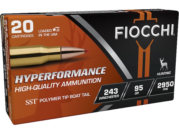 739184.jpg Fiocchi Extrema Ammunition 243 Winchester 95 Grain Hornady SST Polymer Tip Box of 20 - Image 1