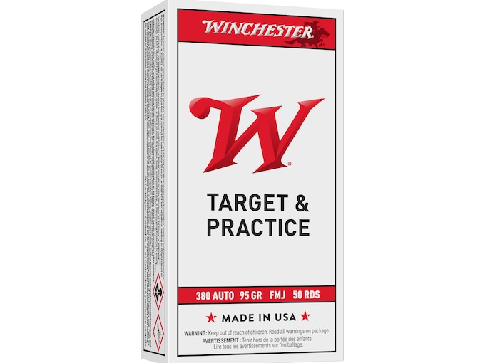 743821.jpg Winchester USA Target & Practice Ammunition 380 ACP 95 Grain Full Metal Jacket - Image 1