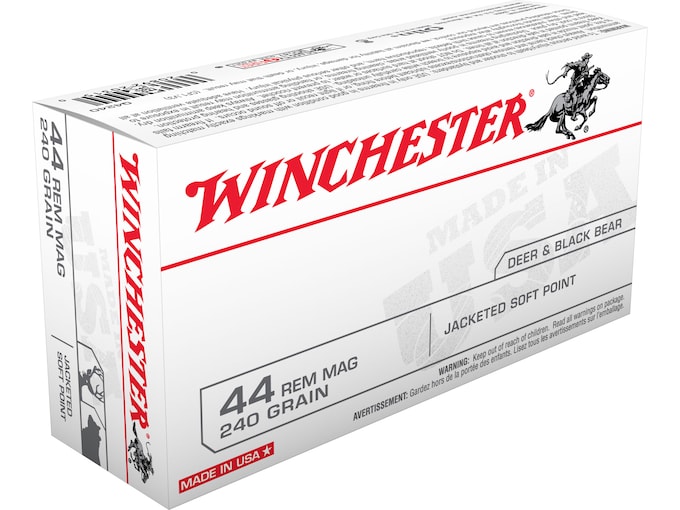 753103.jpg Winchester USA Ammunition 44 Remington Magnum 240 Grain Jacketed Soft Point - Image 1