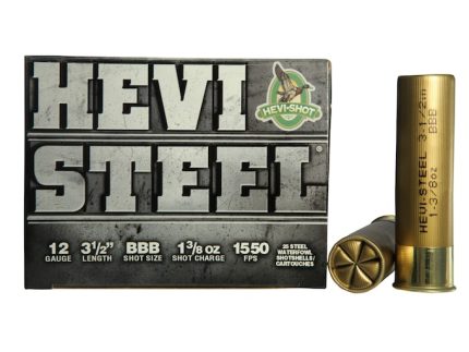 Hevi-Shot Hevi-Steel Waterfowl Ammunition 12 Gauge 3-1/2" 1-3/8 oz BBB Non-Toxic Shot