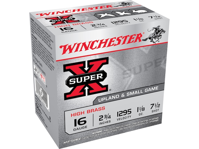 781693.jpg Winchester Super-X High Brass Ammunition 16 Gauge 2-3/4" 1-1/8 oz #7-1/2 Shot - Image 1