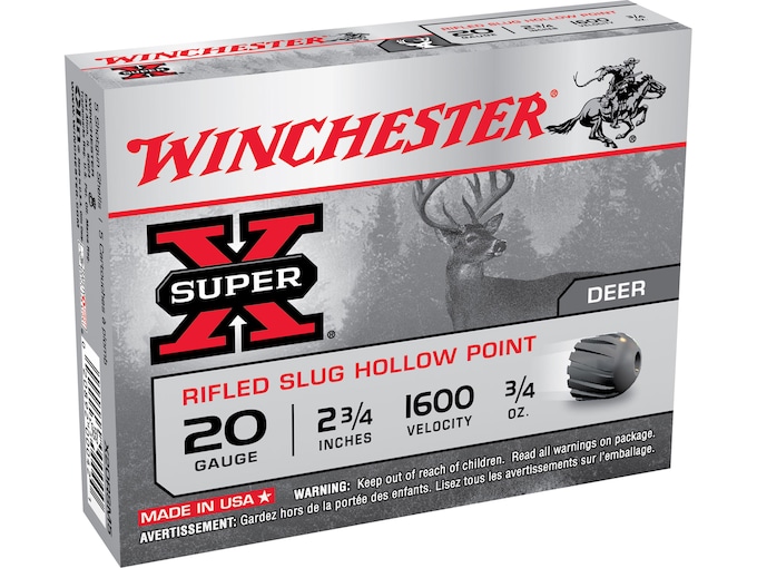 795540.jpg Winchester Super-X Ammunition 20 Gauge 2-3/4" 3/4 oz Rifled Slug - Image 1