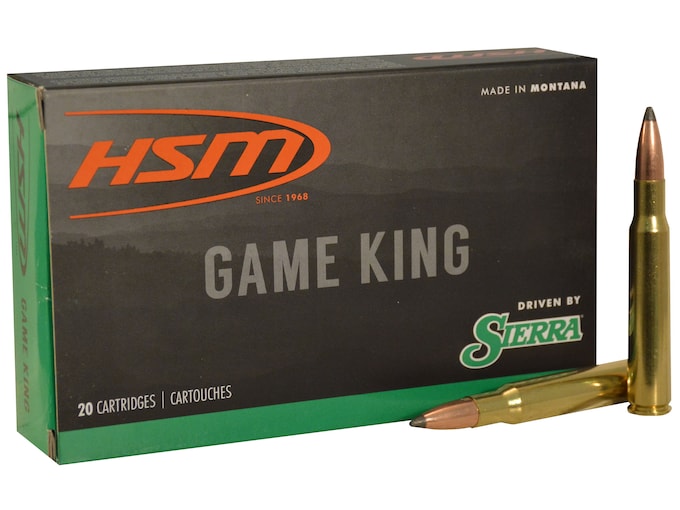 805405.jpg HSM GameKing Ammunition 30-06 Springfield 165 Grain Sierra GameKing Soft Point Boat Tail Box of 20 - Image 1