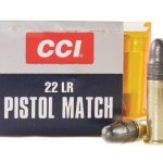 CCI Pistol Match Ammunition 22 Long Rifle 40 Grain Lead Round Nose