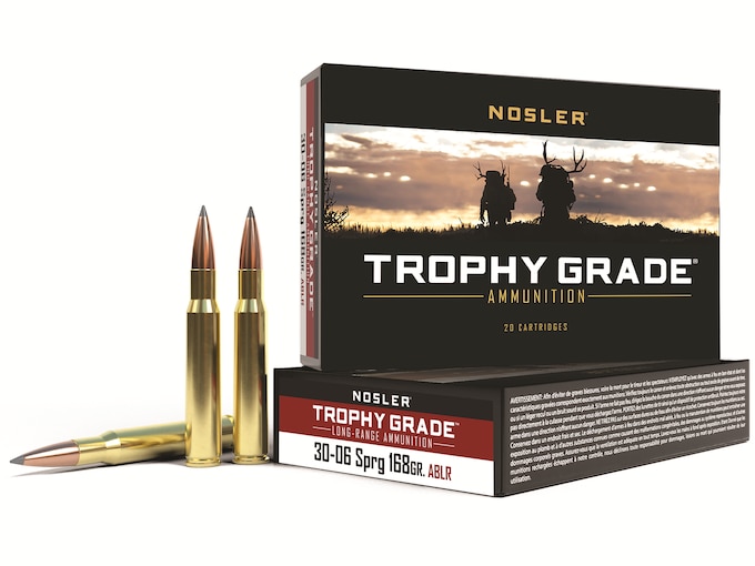 820135.jpg Nosler Trophy Grade Ammunition 30-06 Springfield 168 Grain AccuBond Long Range Box of 20 - Image 1