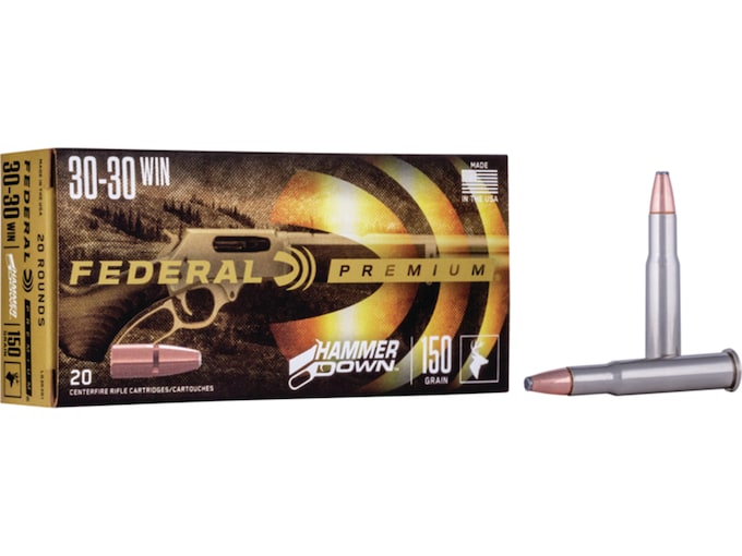 821253.jpg Federal Premium HammerDown Ammunition 30-30 Winchester 150 Grain Bonded Soft Point Box of 20 - Image 1