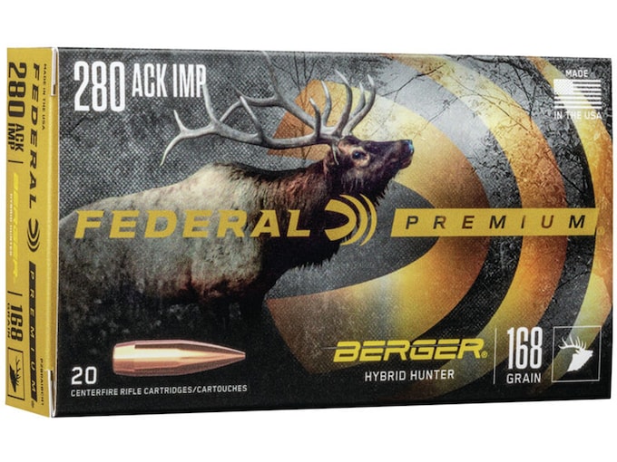 822795.jpg Federal Premium Ammunition 280 Ackley Improved 168 Grain Berger Hybrid Hunter Box of 20 - Image 1