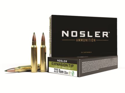 Nosler E-Tip Ammunition 223 Remington 55 Grain Polymer Tip Varmint Lead-Free Box of 20