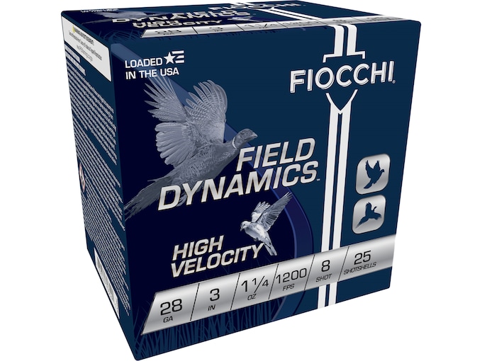 839338.jpg Fiocchi High Velocity Ammunition 28 Gauge 3" 1 oz #8 Chilled Lead Shot - Image 1