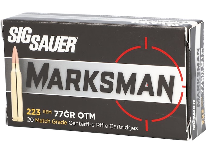 842691.jpg Sig Sauer Marksman Elite Ammunition 223 Remington 77 Grain Open Tip Match - Image 1