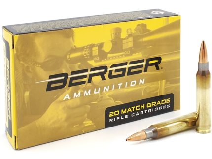 Berger Match Grade Ammunition 223 Remington 73 Grain Hollow Point Boat Tail Target Box of 20