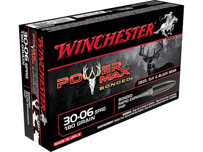 856531.jpg Winchester Power Max Bonded Ammunition 30-06 Springfield 180 Grain Protected Hollow Point - Image 1