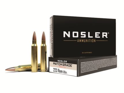 Nosler Match Grade Ammunition 223 Remington 69 Grain Custom Competition Match Box of 20
