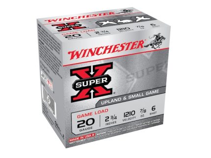 Winchester Super-X Game Load Ammunition 20 Gauge 2-3/4" 7/8 oz #6 Shot