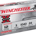 Winchester Super-X Ammunition 12 Gauge 3" Buffered #1 Buckshot 24 Pellets Box of 5