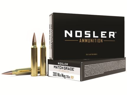 Nosler Match Grade Ammunition 300 Winchester Magnum 210 Grain RDF Hollow Point Boat Tail Box of 20