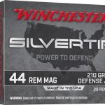 Winchester Silvertip Defense Ammunition 44 Remington Magnum 210 Grain Jacketed Hollow Point Box of 20