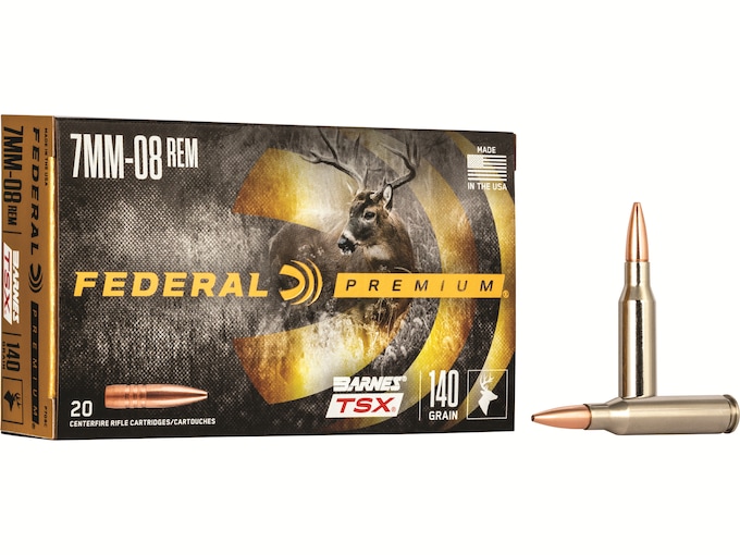 943779.jpg Federal Premium Ammunition 7mm-08 Remington 140 Grain Barnes TSX Hollow Point Lead-Free - Image 1