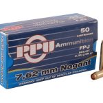 Prvi Partizan Ammunition 7.62mm Russian Nagant (7.62x38mmR) 98 Grain Full Metal Jacket Flat Point Box of 50