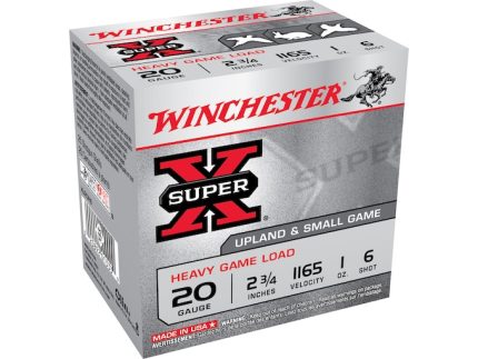 Winchester Super-X Heavy Game Load Ammunition 20 Gauge 2-3/4" 1 oz #6 Shot