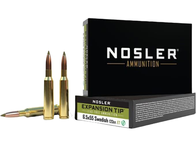 979969.jpg Nosler E-Tip Ammunition 6.5x55mm Swedish Mauser 120 Grain Polymer Tip Lead Free Box of 20 - Image 1