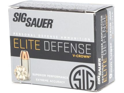 Sig Sauer Elite Performance Ammunition 9mm Luger 124 Grain V-Crown Jacketed Hollow Point