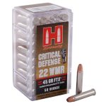 Hornady Critical Defense Ammunition 22 Winchester Magnum Rimfire (WMR) 45 Grain FTX Box of 50