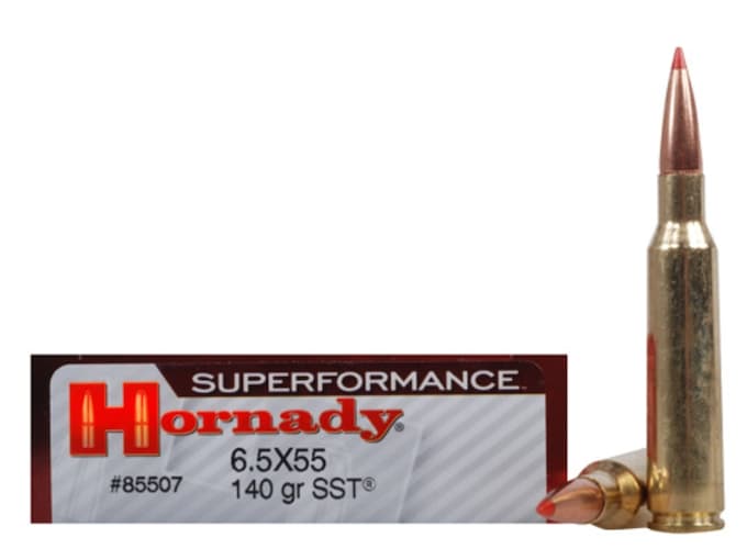 998549.jpg Hornady Superformance SST Ammunition 6.5x55mm Swedish Mauser 140 Grain SST Polymer Tip Box of 20 - Image 1