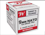 Winchester NATO Ammunition 9mm Luger 124 Grain Full Metal Jacket