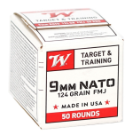 Winchester NATO Ammunition 9mm Luger 124 Grain Full Metal Jacket - Image 2