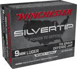 Winchester Silvertip Defense Ammunition 9mm Luger 115 Grain Jacketed Hollow Point - Image 3